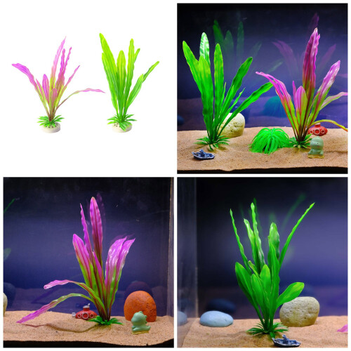 4Pcs Fishtanks Landscape Artificial Plant Decorations for-Red 2