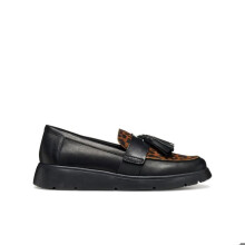Mocassins femme - GEOX - Arlara - Cuir - Noir/Cognac - Confort et élégance