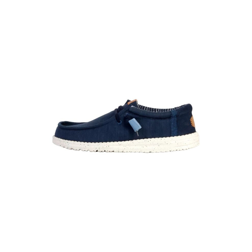 Mocassino A Lacci Hey Dude Wally Elevated Basics - Blu Marino Bianco-image