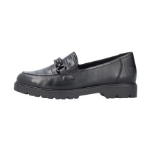 Mocassim de Couro Rieker Croc - Preto