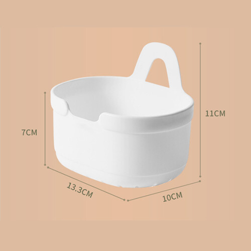 Large Capacity Plastic Wall Mount Organizer Hanging Basket White 1