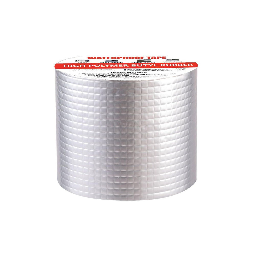 Flexible Butyl Repair Tape, 0.5Mm Thick, 15Cm X 5M, Silver, Butyl Rubber Waterproof, For Roof Leaks And Pipe Ruptures 9016109875969
