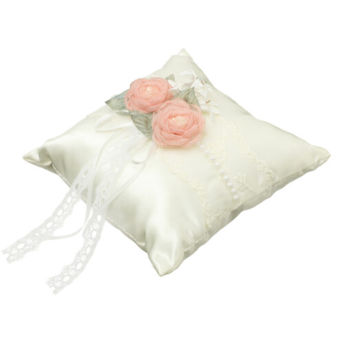 5pcs Wedding Ring Pillow White Flower Holder