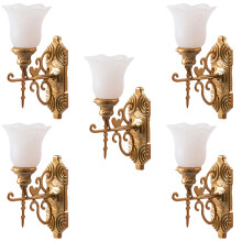 25Pcs Mini House Wall Lamp Golden ABS Stainless Steel Sand Table Decor