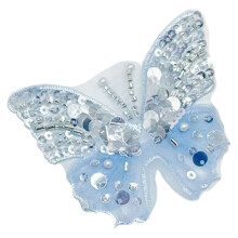 Eye-Catching Butterfly Applique Sequined Sewing on Patches-Blue