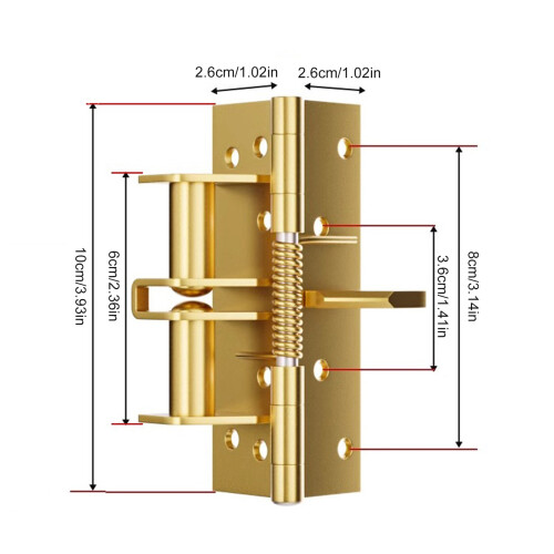 2Pcs Multifunctional Spring Position Hinge Door Closer 90-Gold 2