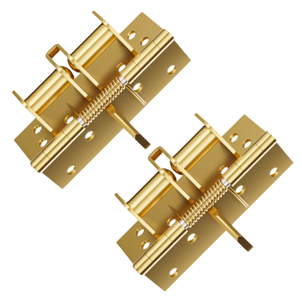 2Pcs Multifunctional Spring Position Hinge Door Closer 90-Gold 7751000158293