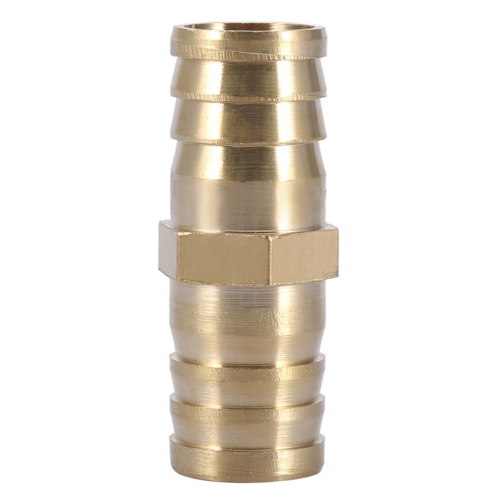 Brass Barbed Straight 2-Way Pipe Connector Tube