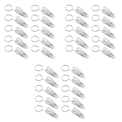 30 Pcs Curtain Clips with Rings Rustproof Drapery 2