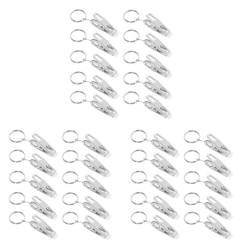 30 Pcs Curtain Clips with Rings Rustproof Drapery 1