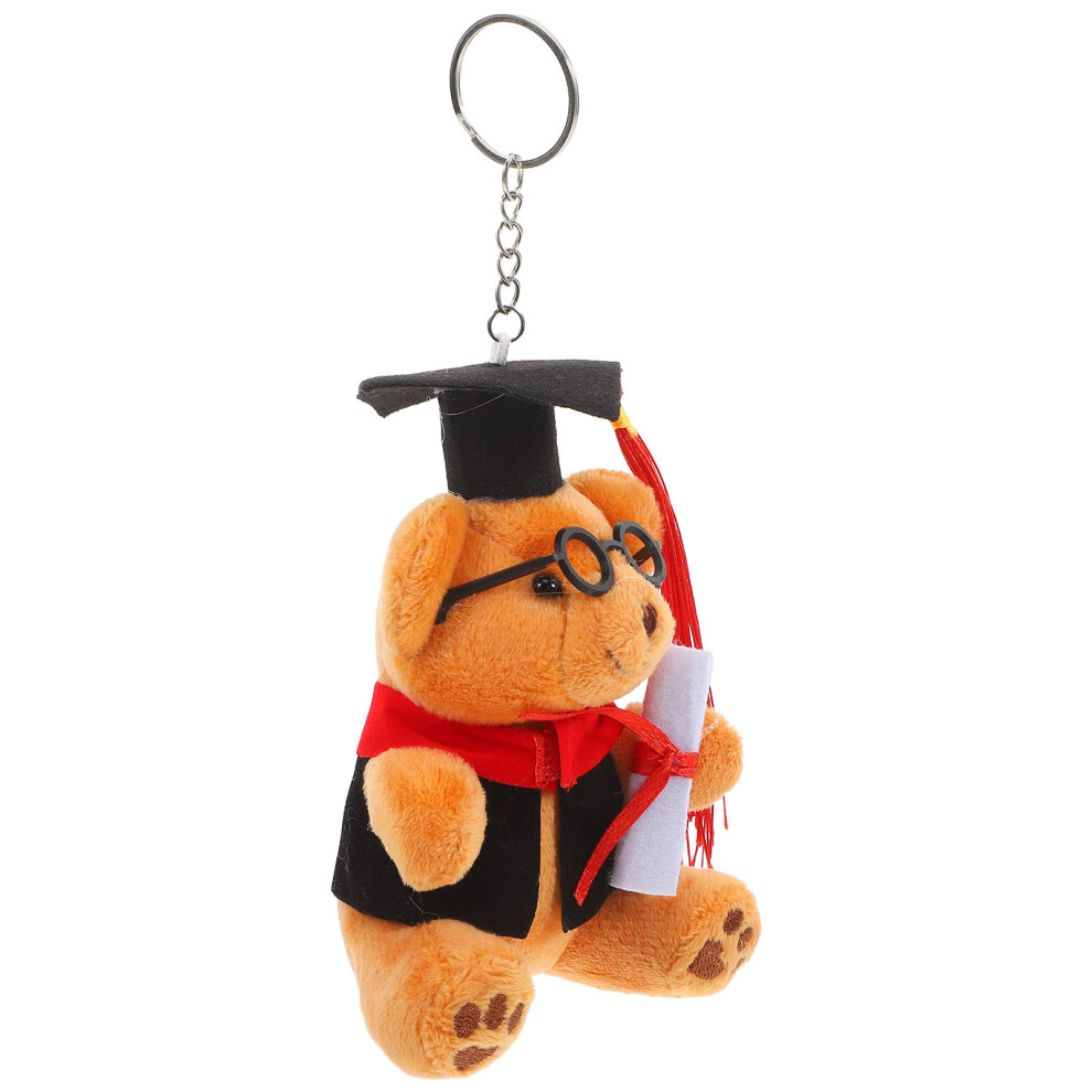 2 Stuks Pluchen Beer Met Afstudeerhoed, Sleutelhanger Decoratie-image