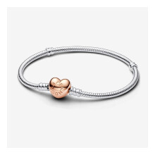 Brand Moments Heart & Snake Chain Bracelet 18 cm