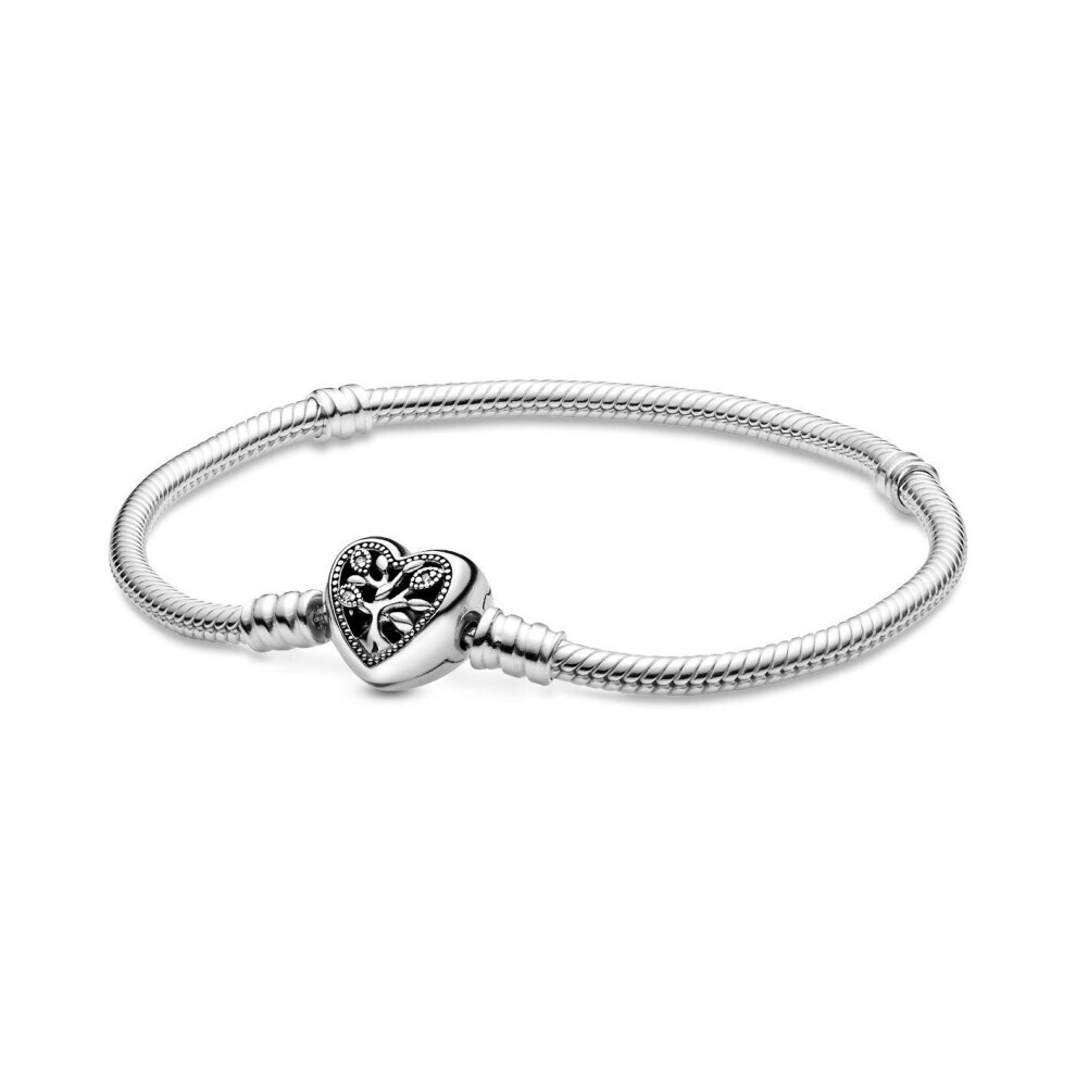 (598827C01-19) (Brand 598827C01-18 Moments Family Tree Heart Clasp Snake Chain Bracelet) Brand 598827C01 Moments Family Tree Bracelet