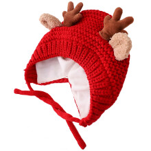 2 Pcs Knitted Baby Hat Winter Christmas Antler Headgear
