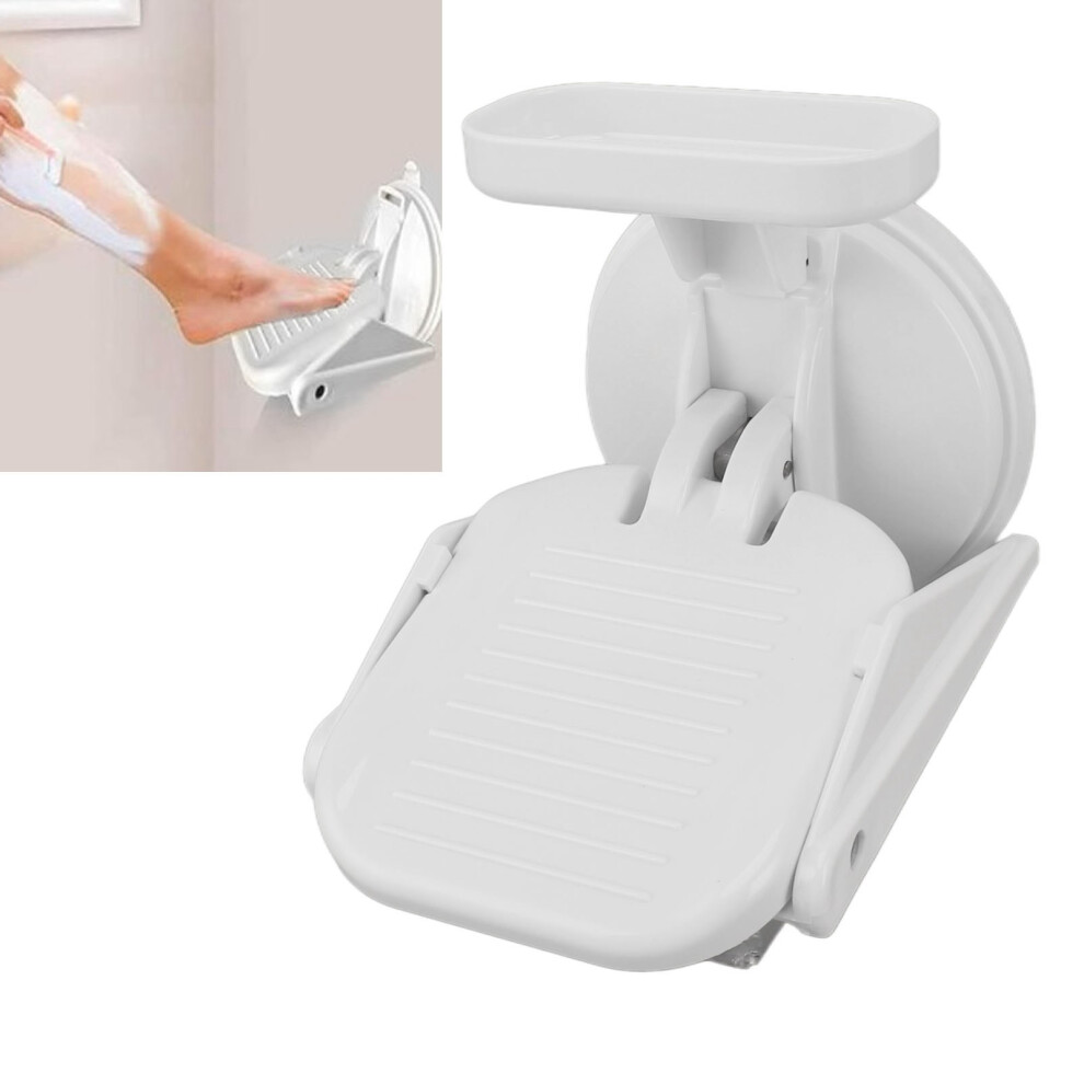 Suction Cup Shower Foot Rest with Anti-Slip Plastic Pedal for Bathroom