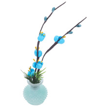 4Pcs Blue Fake Flower Decor for Cold Plates Practical Sushi Ornament