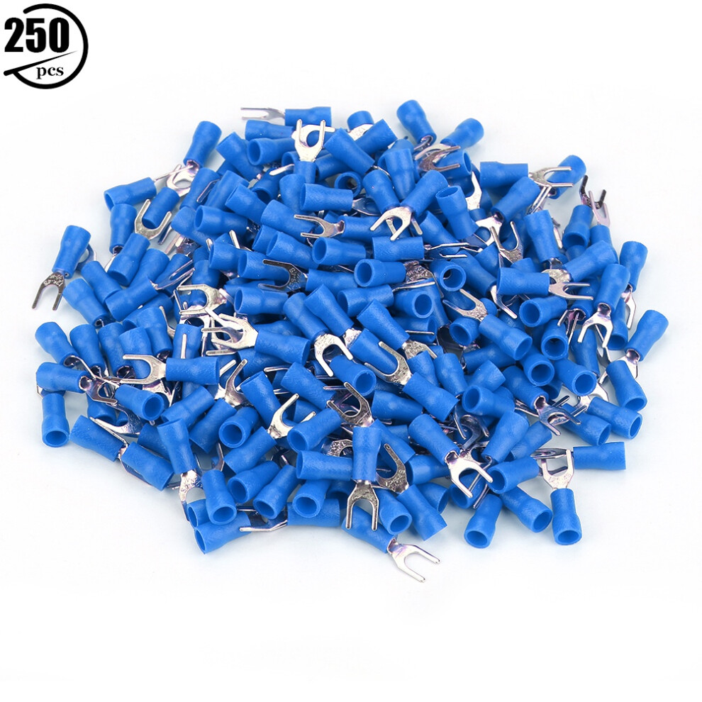250Pcs Insulated Electrical Wire Terminals Crimp Blue