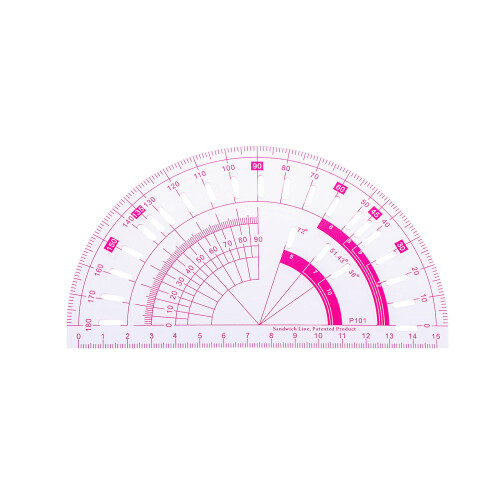 Quilting Ruler Plastic Craft Ruler-Protractor Ruler P10