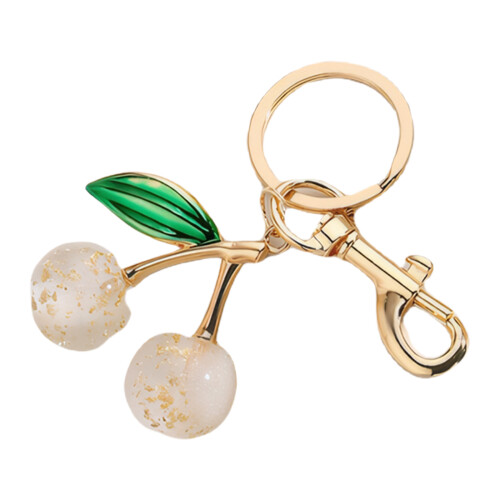 Cherry Pendant Keychain Stylish Fruit Charm Keyring-White
