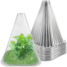 Garden Plant Cloches 20Pcs Set, Plastic Bell Covers 22cm x 19cm, Reusable Mini Greenhouse, Clear