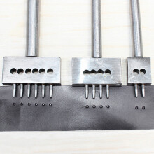 3-teiliges Lederlochstanzer-Set – 2/4/6 Zähne, silberner Stahl, 6 mm
