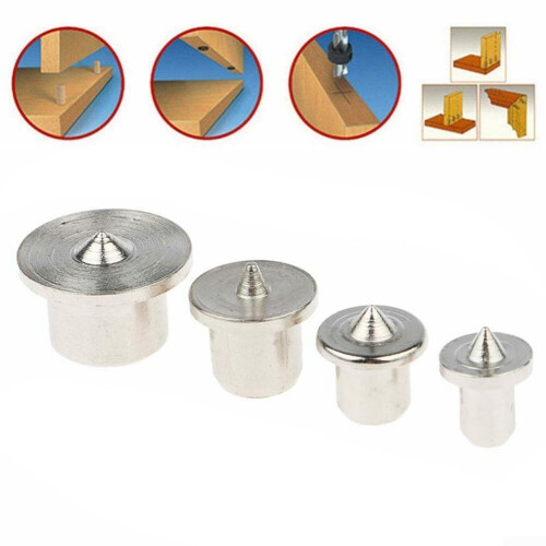 Dowel Drill Center Pins 4-Piece Solid Metal Set For Precise Joint Alignment And Hole Marking In Woodworking 2
