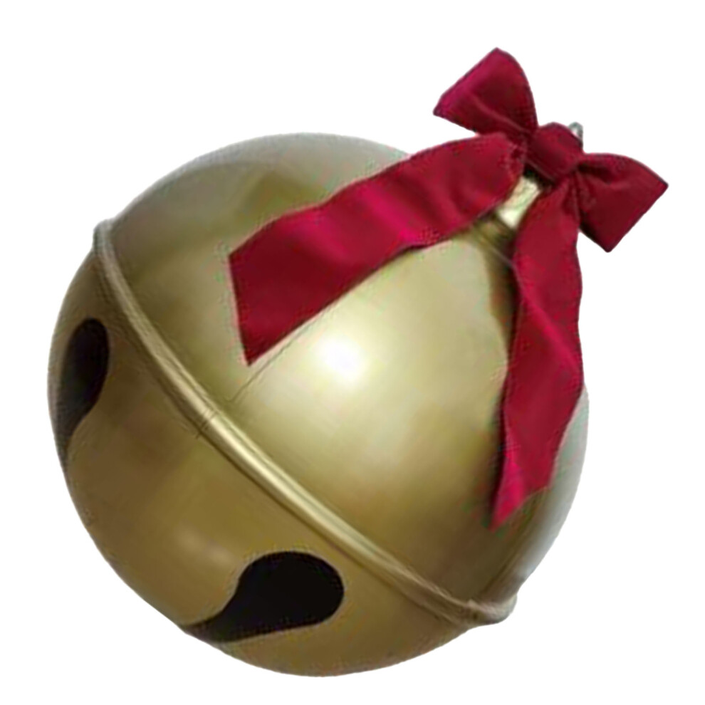 23.6In Inflatable Christmas Bell With Bow For Lawn & Garden Festive Decor Red 4671349688288