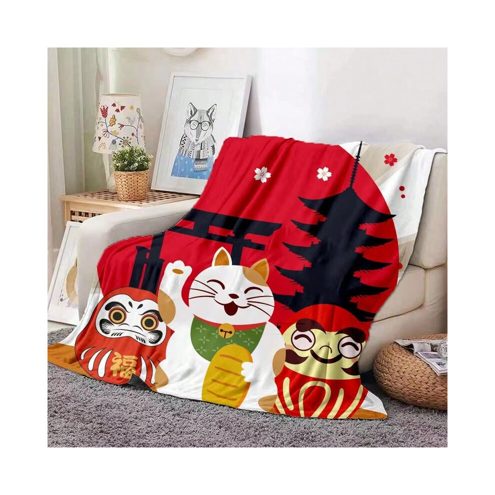 (Lucky Cat (28), Flannel 100*150cm) Cartoon double-layer flannel blanket coral fleece winter warm sofa fleece blanket-image-OPC-PKH2W7T-NEW