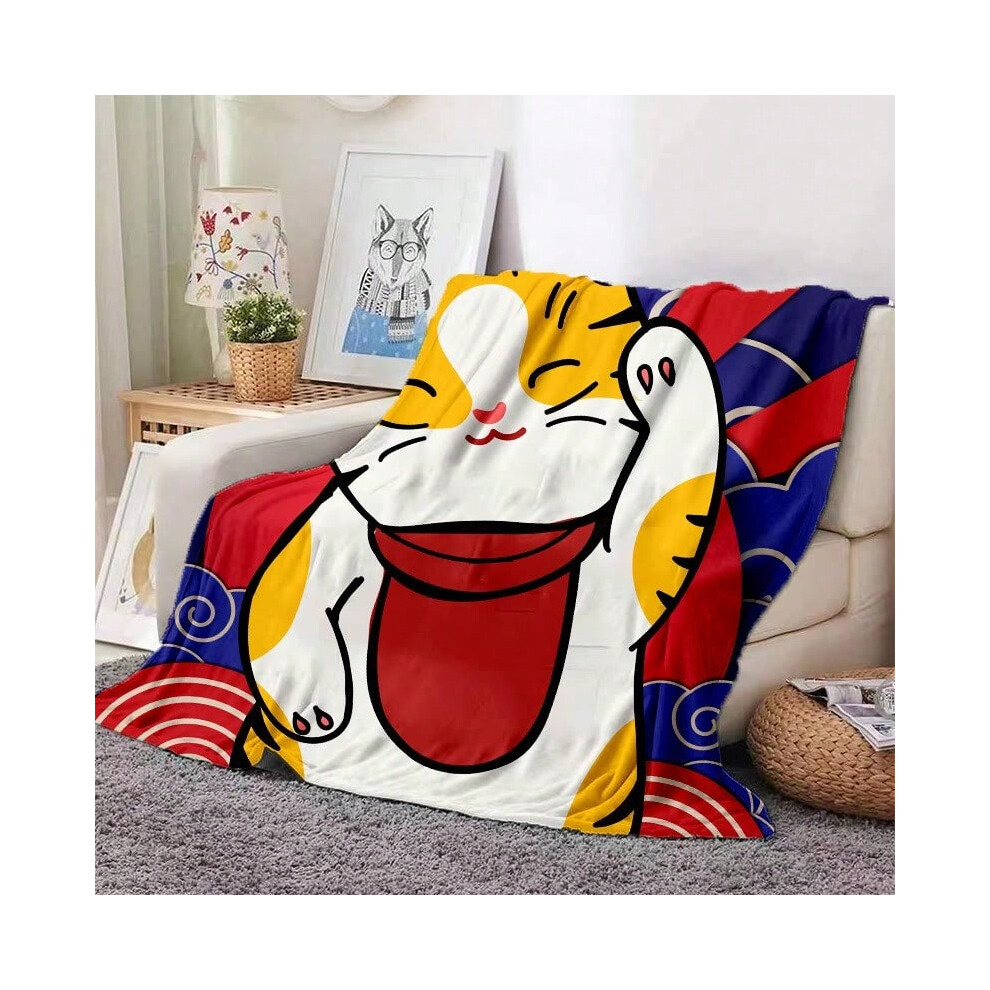 (Lucky Cat (21), Flannel 150*200cm) Cartoon double-layer flannel blanket coral fleece winter warm sofa fleece blanket-image-OPC-PKH2W9C-NEW
