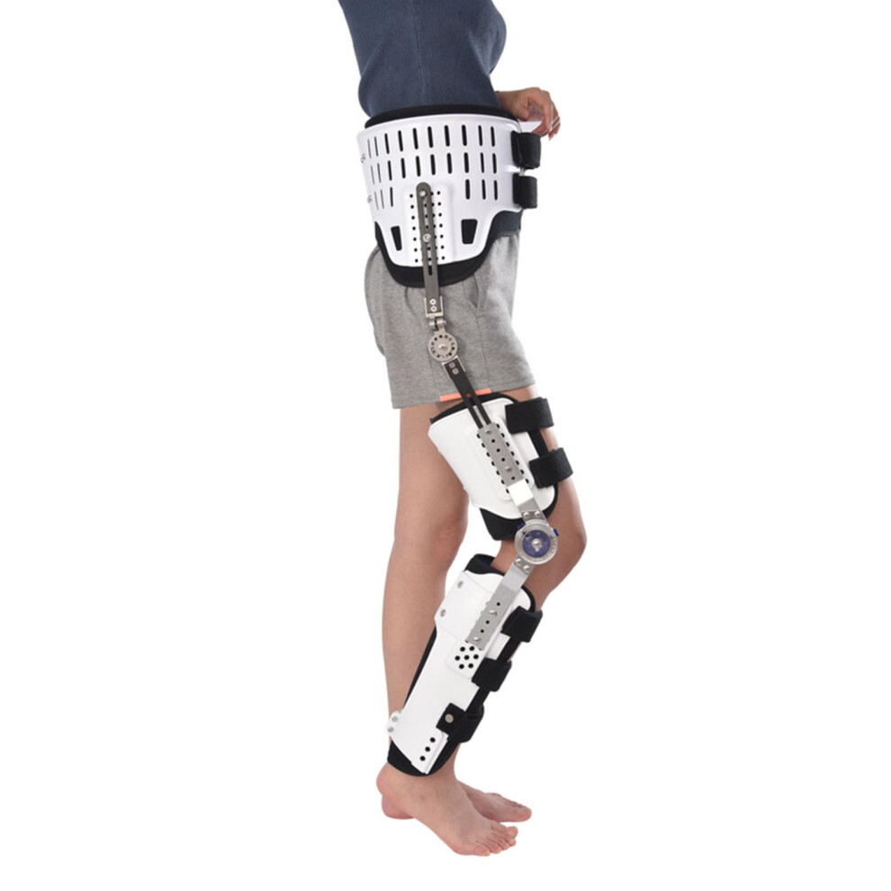 Hinged Knee Ankle Foot Orthosis, Adjustable Leg Fracture Brace, Hip Joint Fixation, ACL PCL MCL Support, Right