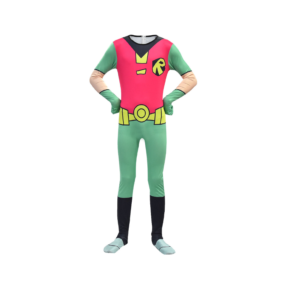 (Jumpsuit Only, 150cm) Teen Anime Titan Robin Costume Comic Cosplay Jumpsuit Fancy Dress