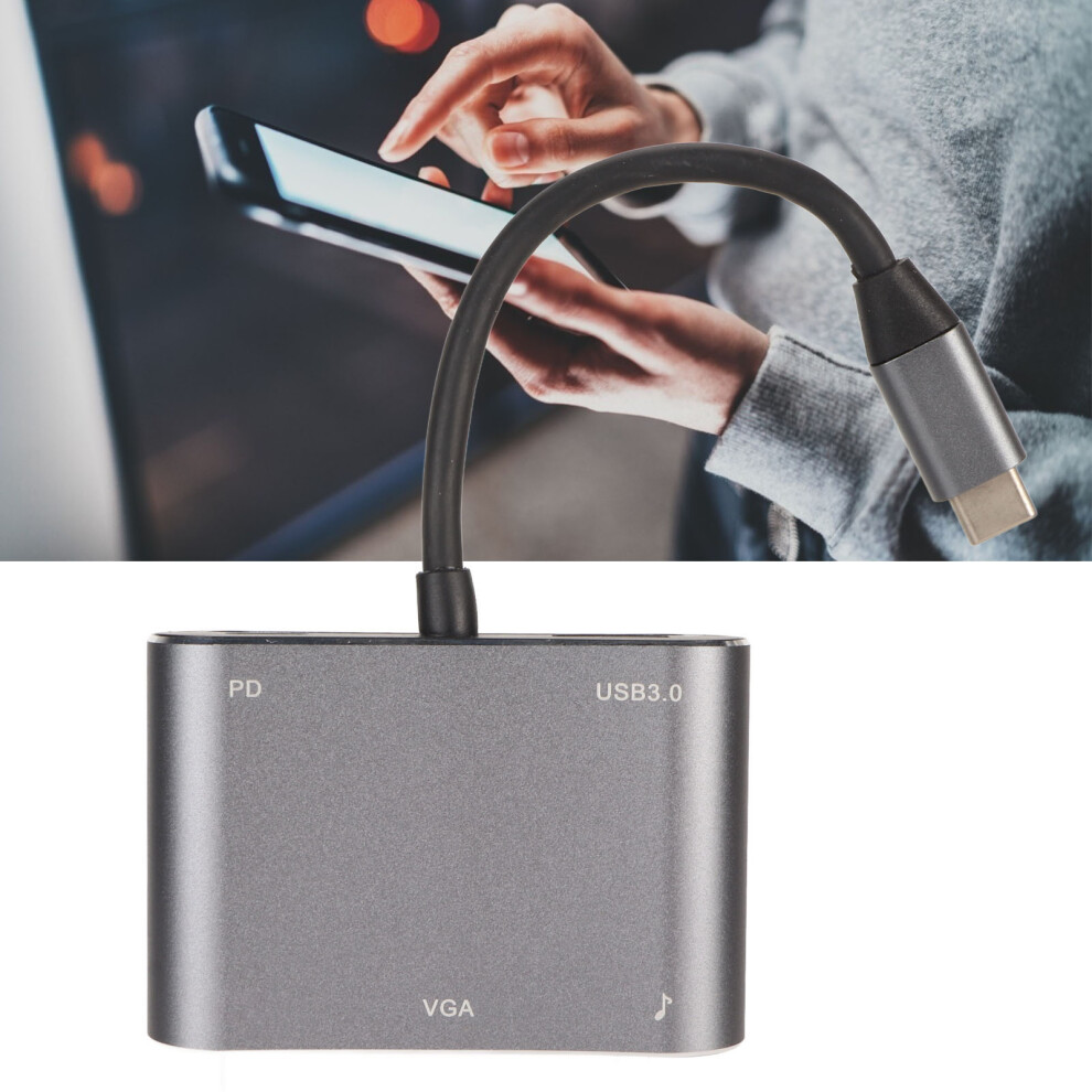 Aluminum Type C Dock: 4K Hd Vga Usb3.0 87W Pd & Audio For Devices 8791349692255