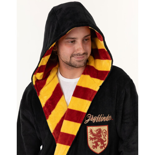 Harry Potter (Small) Harry Potter Hooded Bathrobe (Unisex Black) 2