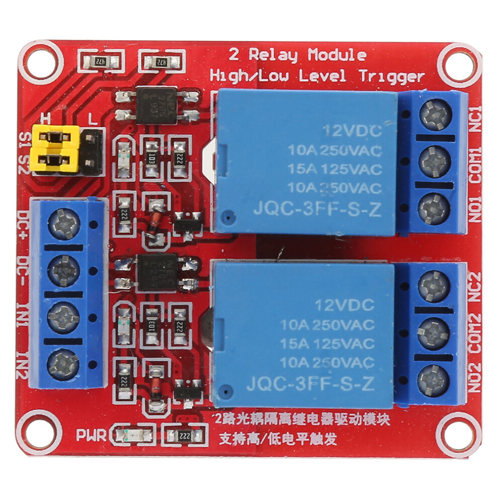 2 Channel Relay Module with Optocoupler Isolation