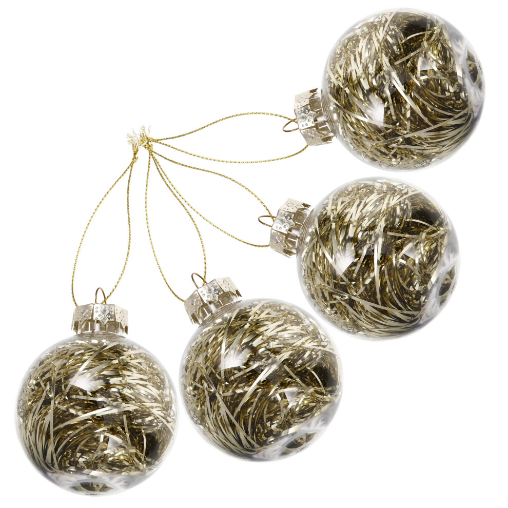 4 Szt. WypełNialne Bombki Choinkowe Diy Z NapełNiaczami-image