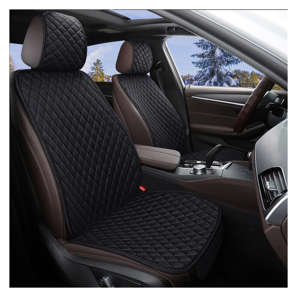Car Seat Cove Universal Linen Car Seat Covers All Seasons Premium Flax Non-Slip Protector 1X High Back Black 9084446931037