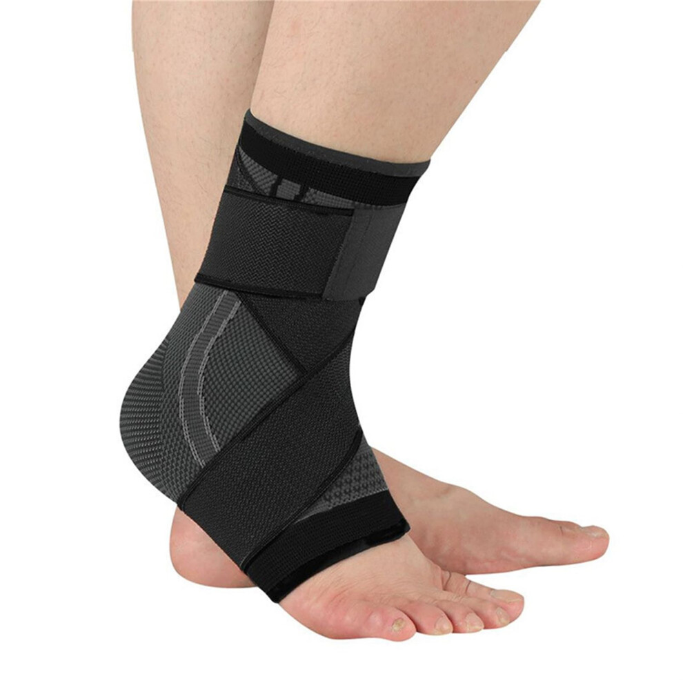 Ankle Support Brace Adjustable Breathable Nylon Ankle Sleeve Elastic Comfortable Protector Wrap For Sports Black