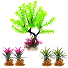 Artificial Green Plant with Resin Base for-Style Three