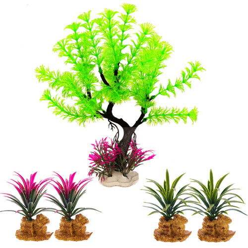 Artificial Green Plant with Resin Base for-Style Three