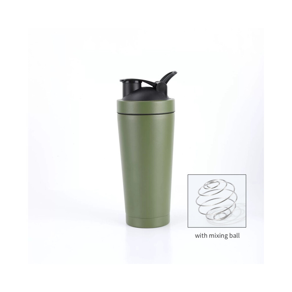 (Green, 500ml) Layer Double Stainless Steel Shaker Bottle With Mixer Ball For Fitness Use-image-OPC-PKH5V5J-NEW