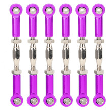 6 Stück verstellbare RC-Anlenkungen aus Aluminiumlegierung, lila, 86 mm