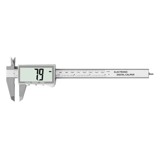LCD Digital Vernier Caliper Length Depth Thickness Inner-Silver