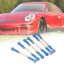 6 Stück 88 mm blaue Aluminiumlegierung verstellbare Push-Stangen für RC Autos