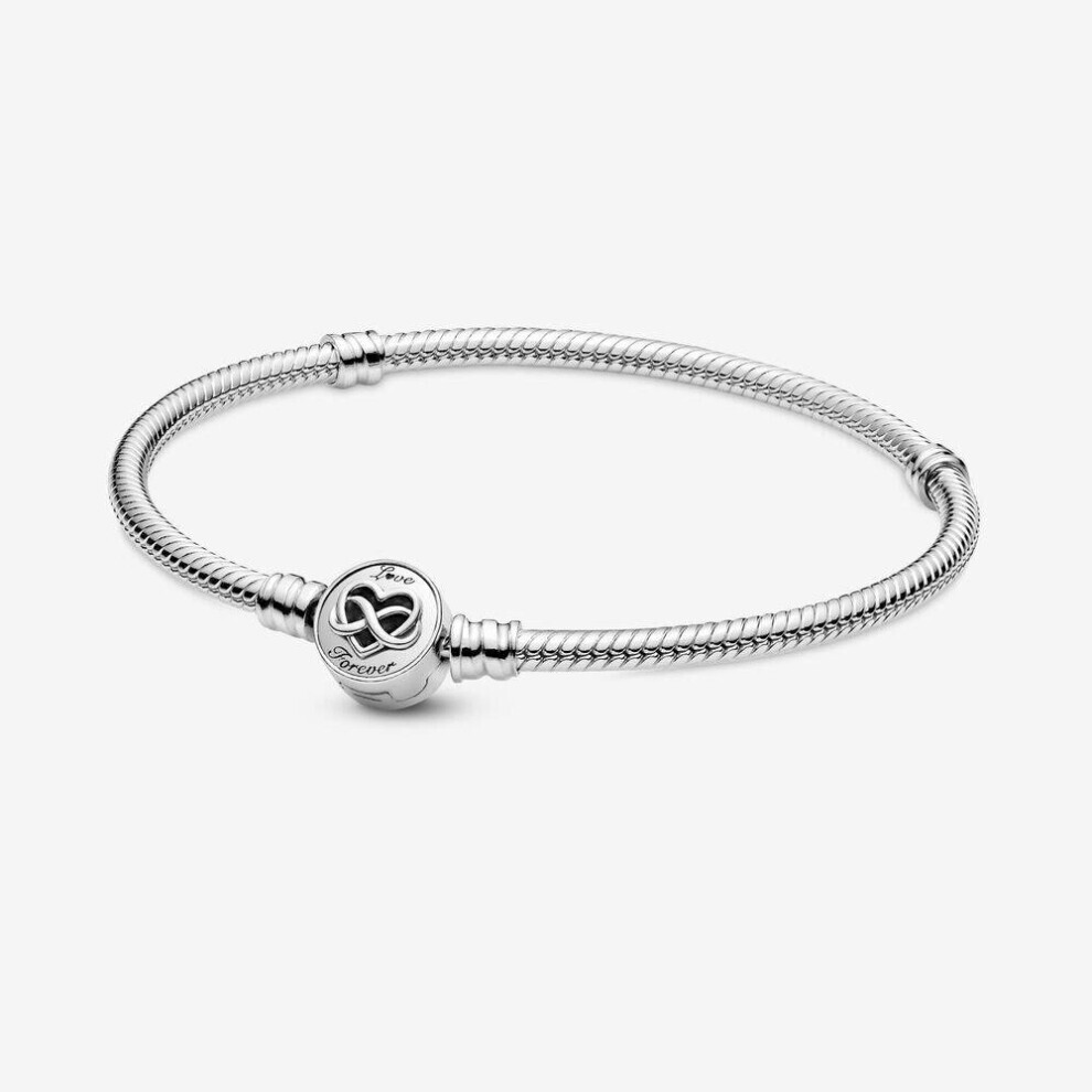 (599365C00-19) (Brand 599365C00-19 Moments Heart Infinity Clasp Snake Chain Bracelet) Brand 599365C00 Moments Heart Infinity Clasp