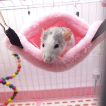 Rosa Plüsch Hamster Eichhörnchen Hängemattenbett Höhle Schlafnest für Winter L
