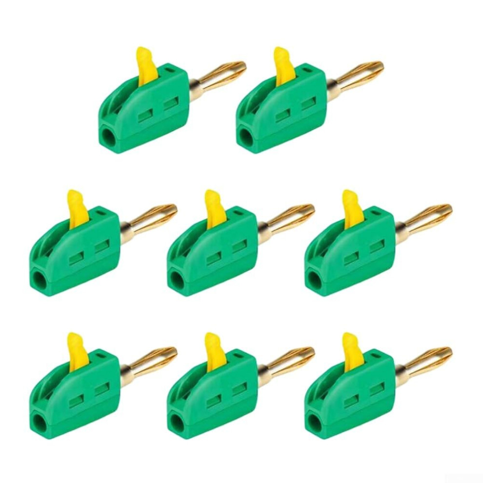 Gold Plated Quick Connection Banana Connectors 8-Piece Set 32A Rating Green 9084446931679