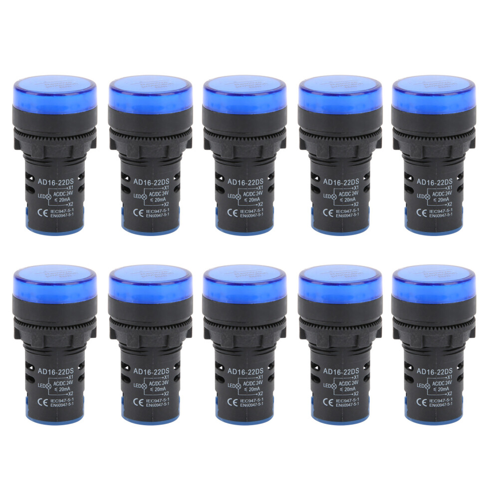 10Pcs Blue Led Signal Light Ad16â22Ds High 8320539348728