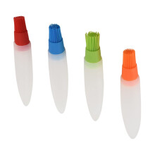 Silicone Basting Oil Brush 4-Piece Set, Multi-Functional Pointed Tail, For BBQ, Baking And Kitchen Use, Dishwasher Safe, Includes Colors