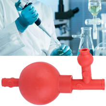 2 Pcs Scientific Ear Sucking Bulb 3-Way Natural Rubber Quantitative Lab Tool
