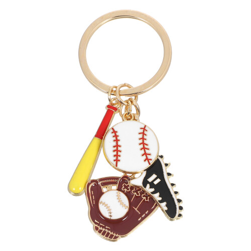 mini bastão beisebol metálica com e chaveiro para